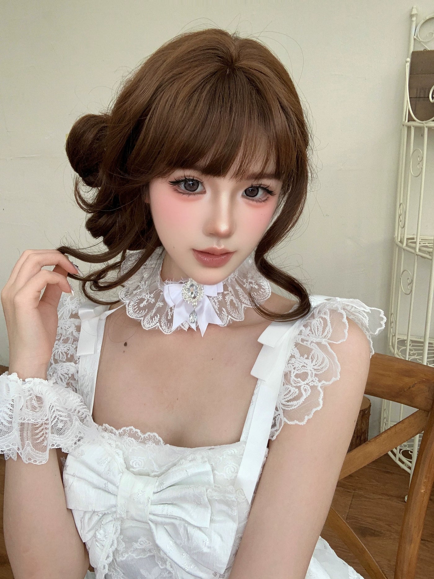 Creamy - Cloud Snow - White Lace Necklace and Arm Sleeves