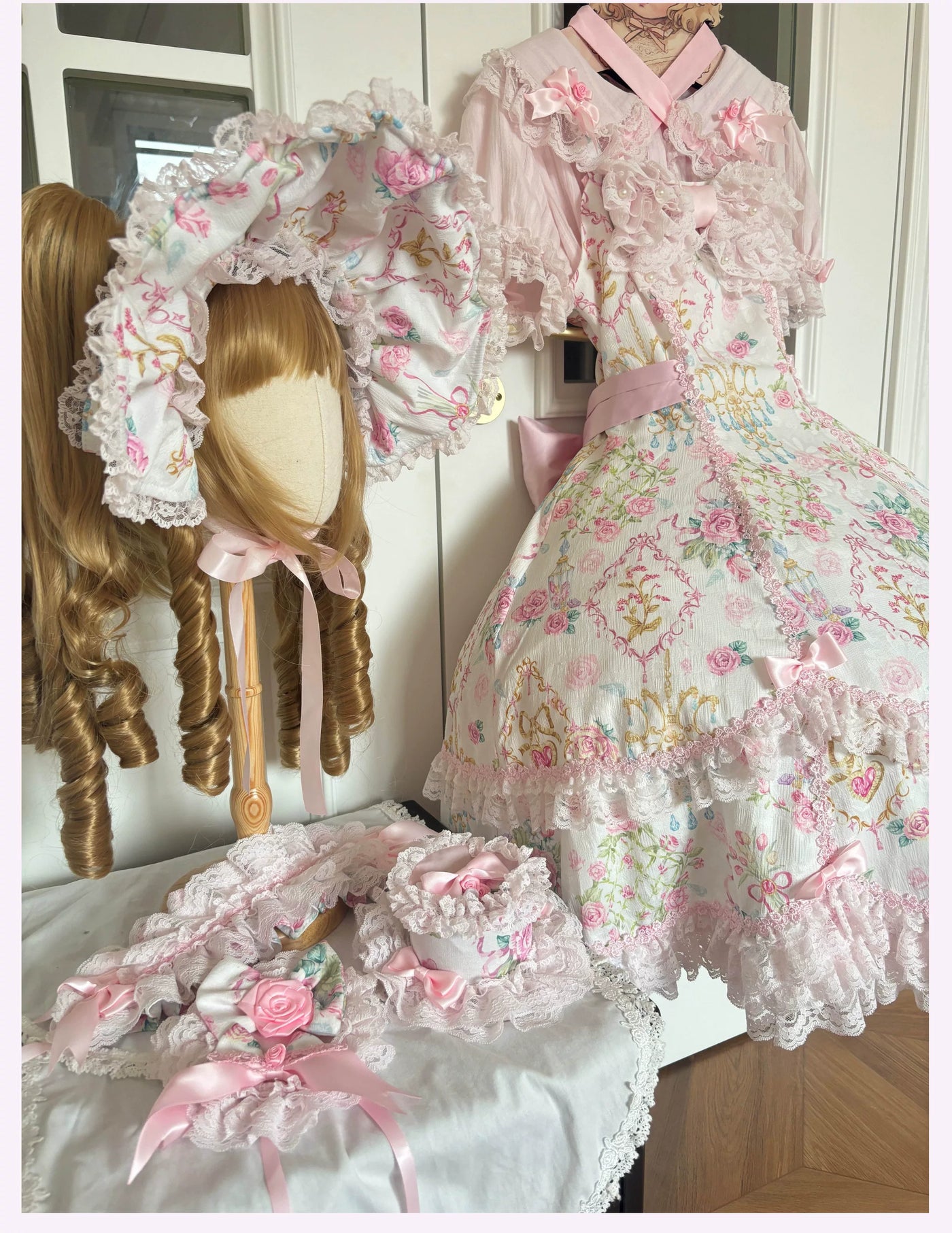 Tata Long Ear - Spring 2025 Floral Wall - JSK and OP Dresses with Tiered Lace Hems