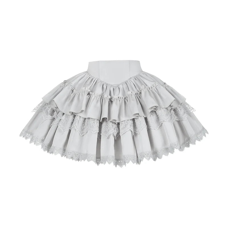 With PUJI - Humanoid Robot - Silver Gothic Lolita Mermaid Skirt Set detail view 13