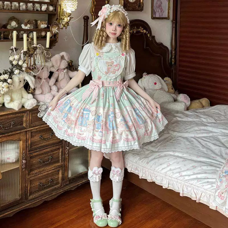 Sweetheart Dream Machine - Bear Toy House - Bear-Print JSK Dress