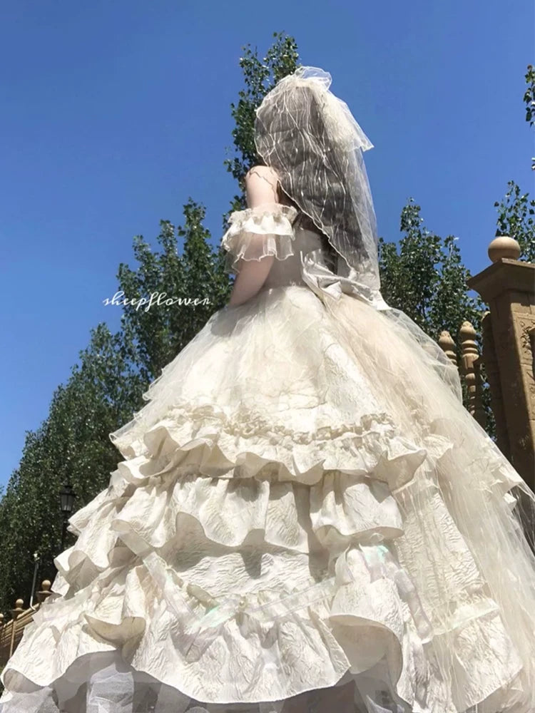 Flora Muse - Sweet Lolita Bridal Ballgown - Off-shoulder one-piece