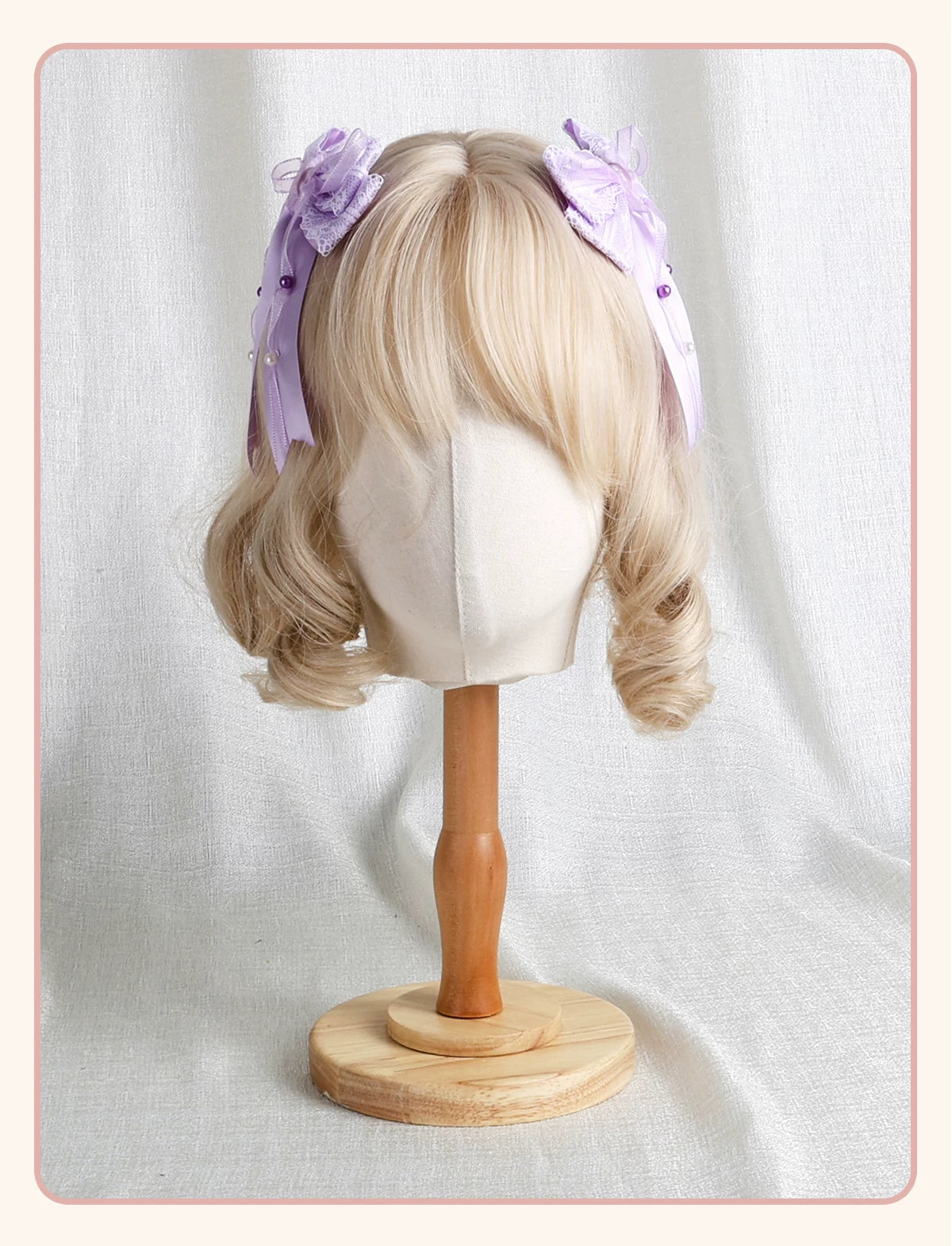 Stardust Rose - Taro Bridal - Purple Floral Headwear and Hand-Sleeve Options with Bows