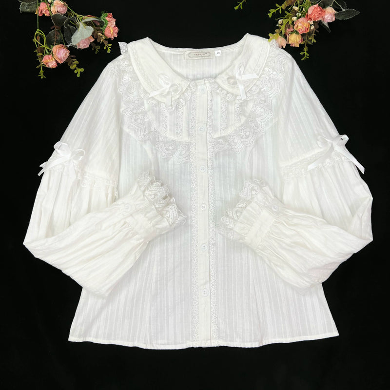 Summer Bud Pocket Cotton Peter Pan Collar Winter Blouse — additional product view