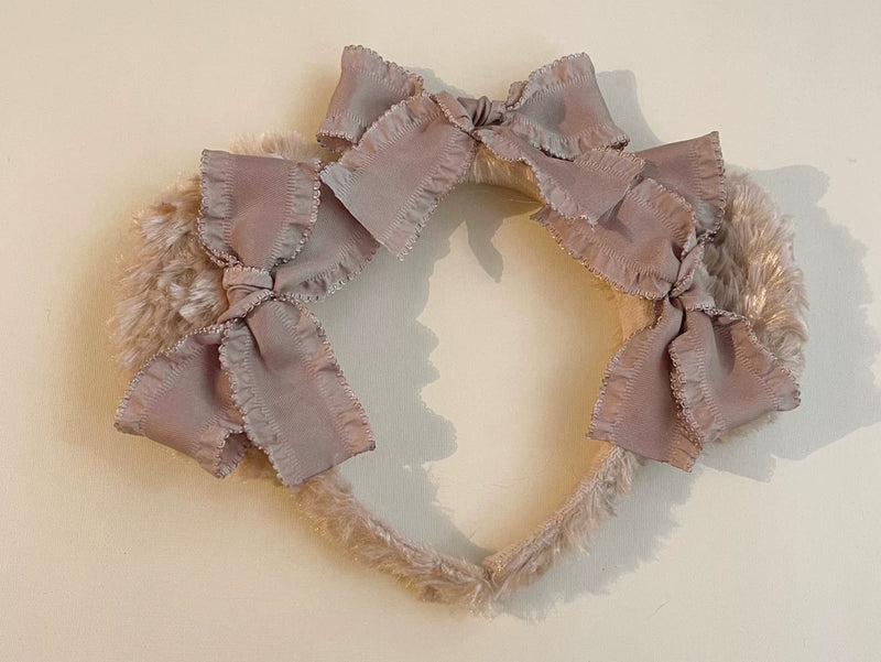 Benshouzao Handmade Bear-Ear Bow Headband — No. 10 Khaki Bear Ears