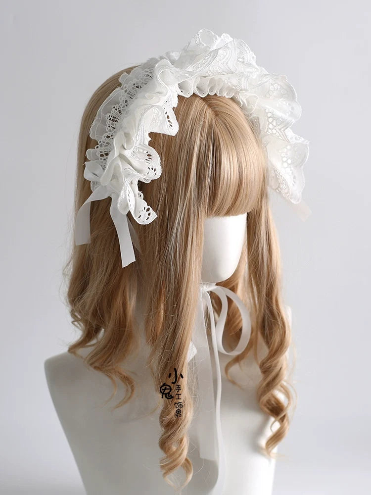 Xiaogui - Doll-Like Lace Lolita Hairband - Headwear