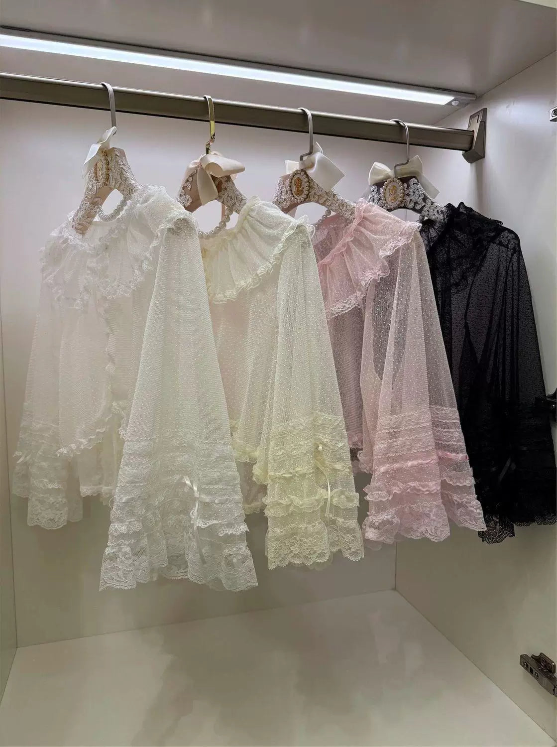 Sweetheart Dream Machine - Summer Two-Way Layering - Lolita Blouse with Lace Ruffles