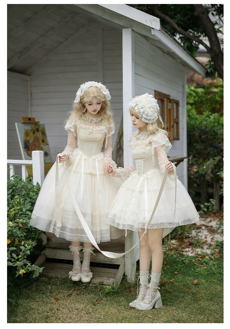 With PUJI - Confession Poem - Classic Lolita Corset JSK Set, Lace & Bows