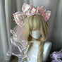 Light pink (warm pink tone) + veil