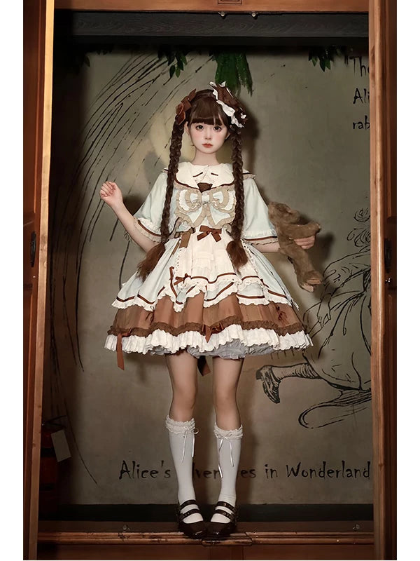 Creamy - Gentle Mint Chocolate Princess - JSK Set with a Cape and Inner Layer
