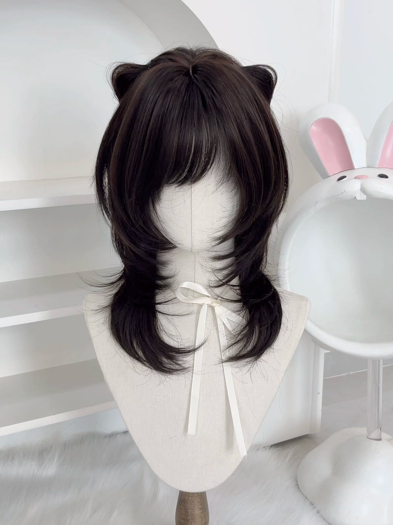 layered collarbone-length mullet wig - view 3
