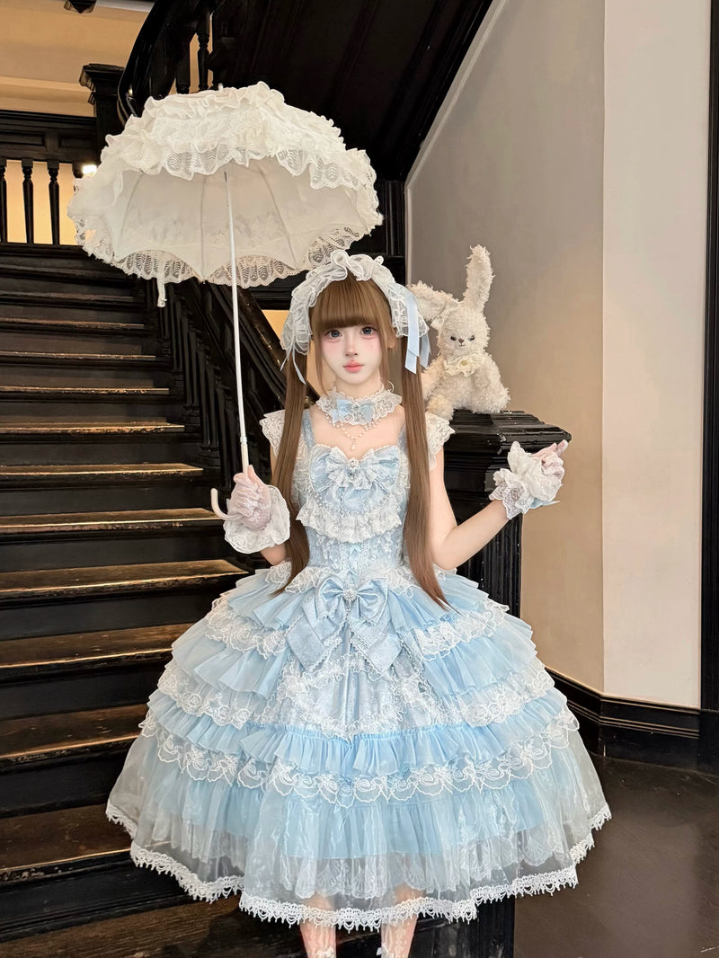 Miaolin Original - Rose Oath - Sweet bridal Lolita JSK with tiered