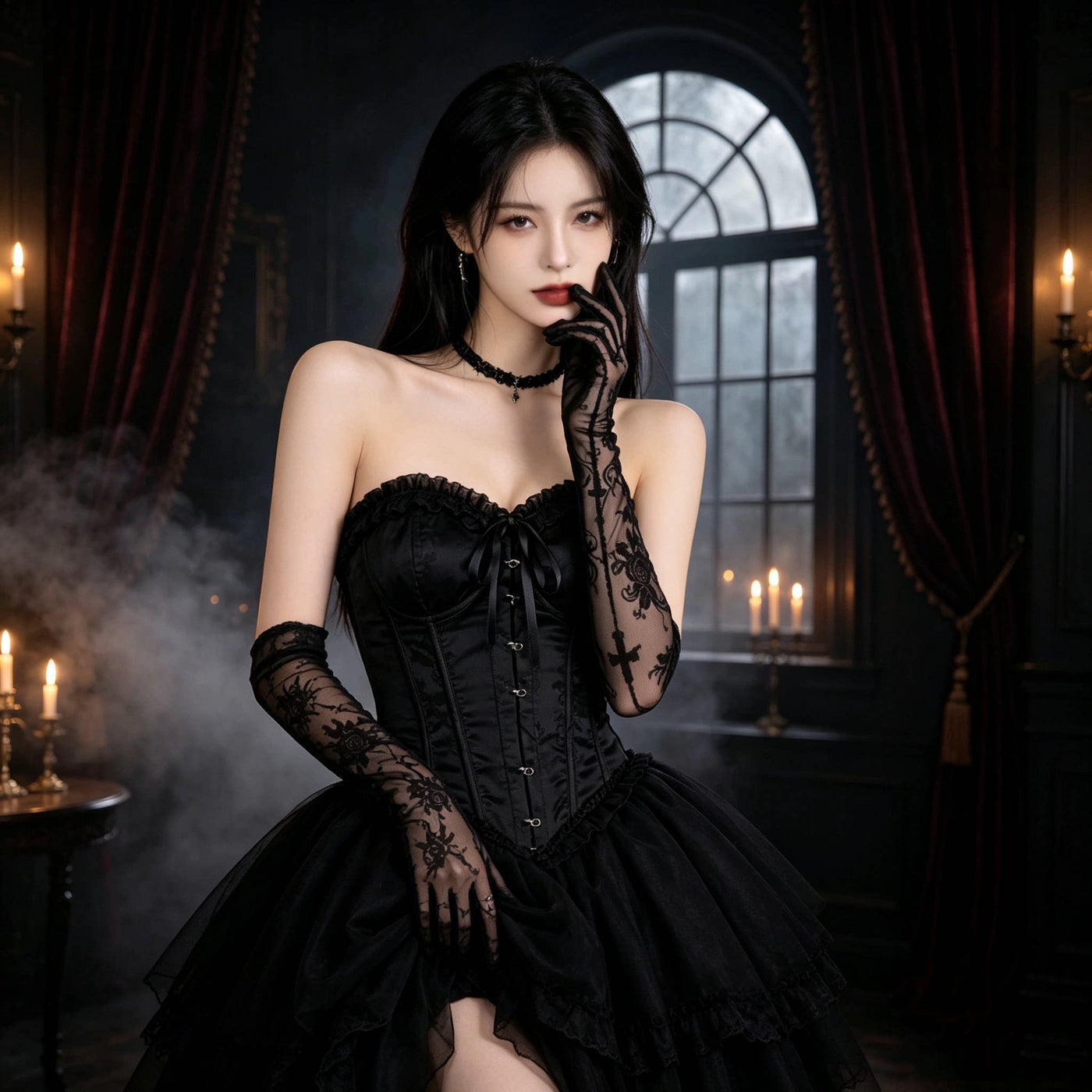 Independent Brand - Lace Arm Sleeves - Arm sleeves or gloves with lace and criss-cross ties