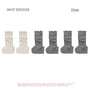 Milky white + gray + gray, 3-pair set / One Size