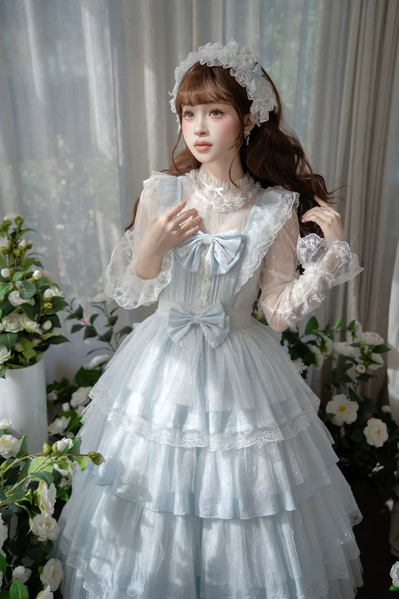 Sweetheart Dream - Aegean Sea - Long-Sleeve Lolita Blouse - detail view 4