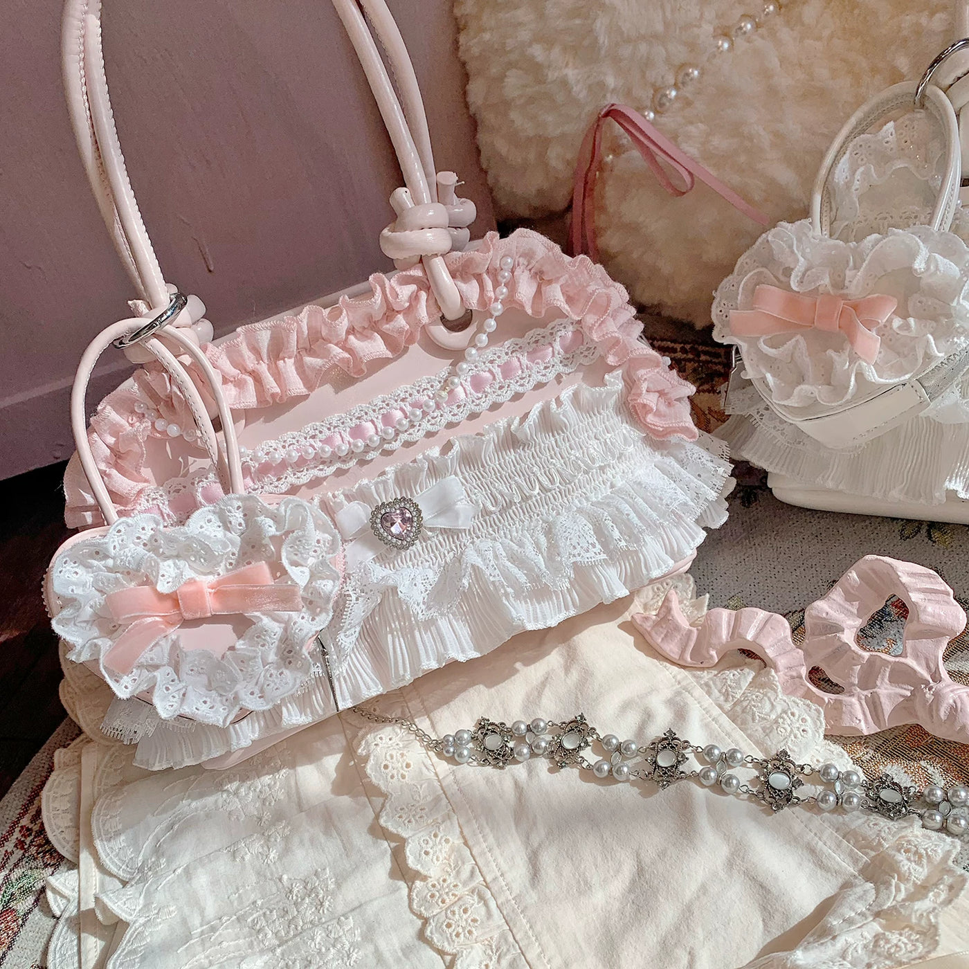 Pink Sweet Lolita cake handbag, Confession Under the Cherry Blossom Tree collection