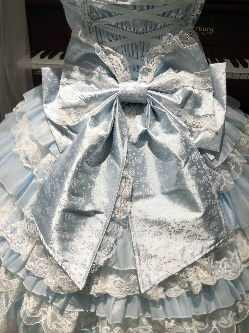 Miaolin Original - Rose Oath - Sweet bridal Lolita JSK with tiered