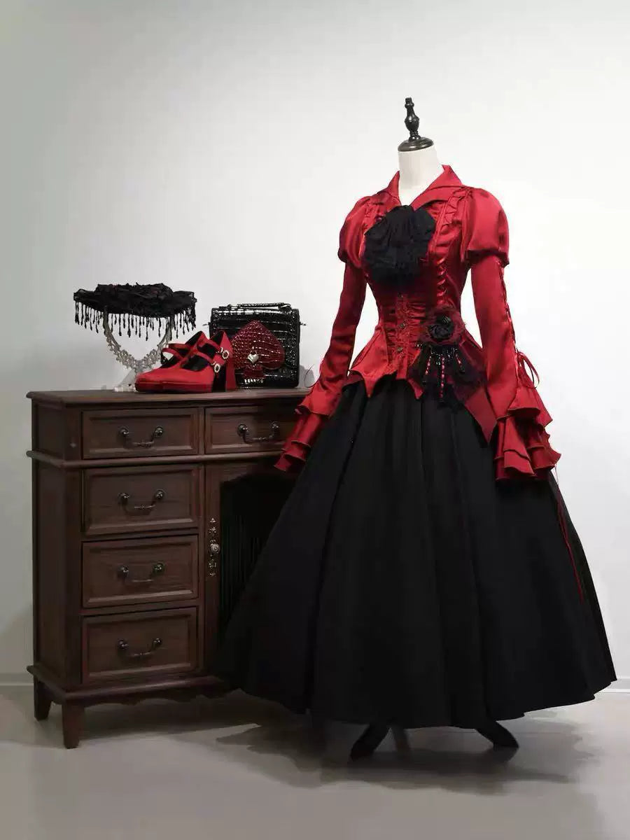 Sweetheart Dream Machine - Endless Night - Asymmetric Batwing-Sleeve Gothic Blouse