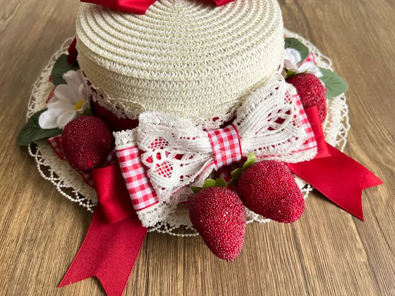 March Hare strawberry picnic straw hats and handbag - view 4