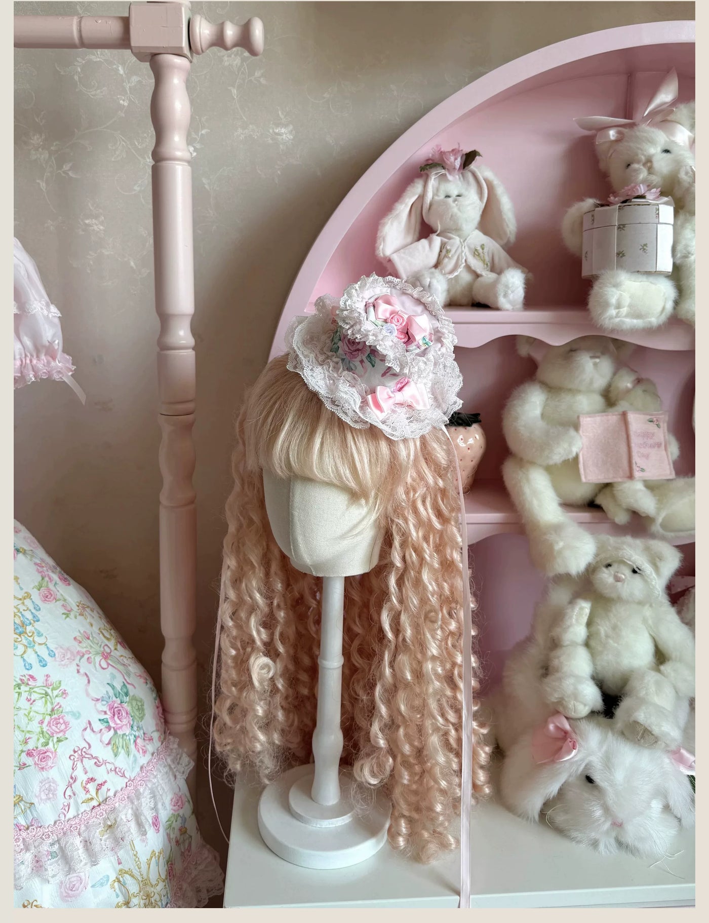 Tata Long Ear - Spring 2025 Floral Wall - Floral Print JSK Dress with Layered Lace Ruffles