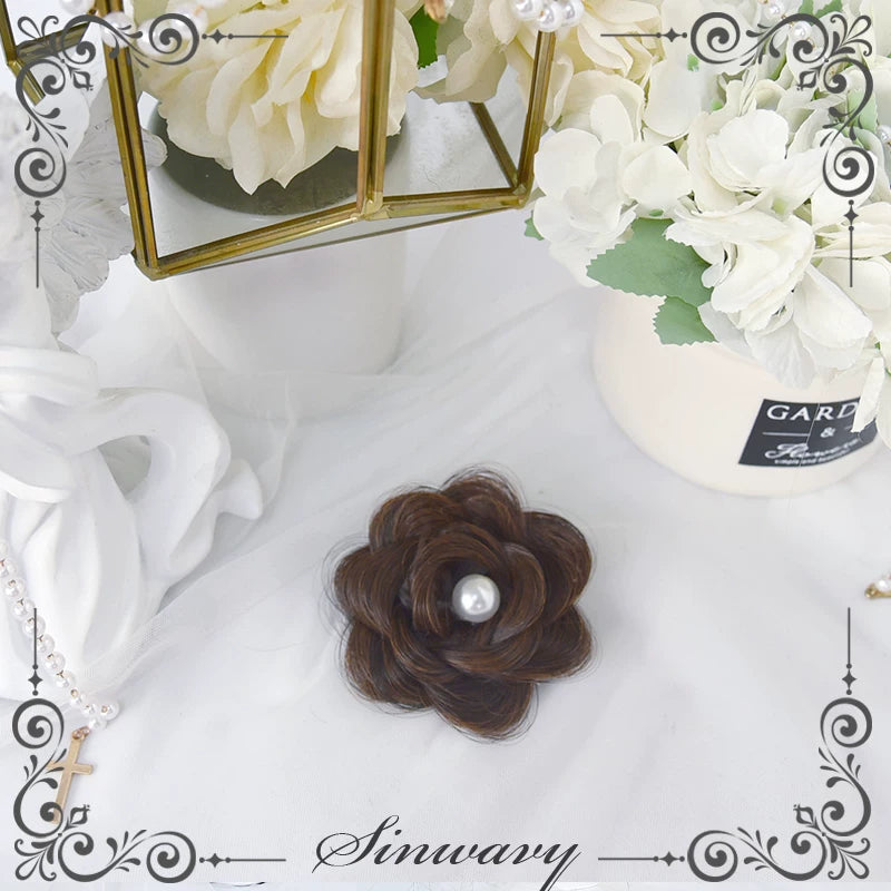 Sinwavy clip-on flower bun hairpiece - view 6