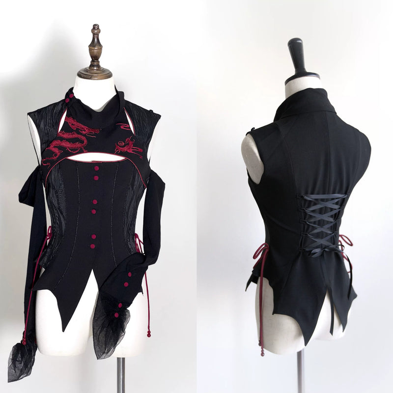 tonight - Dragon & Snake - Chinese Gothic Lolita Separates with Dragon or Snake Motifs