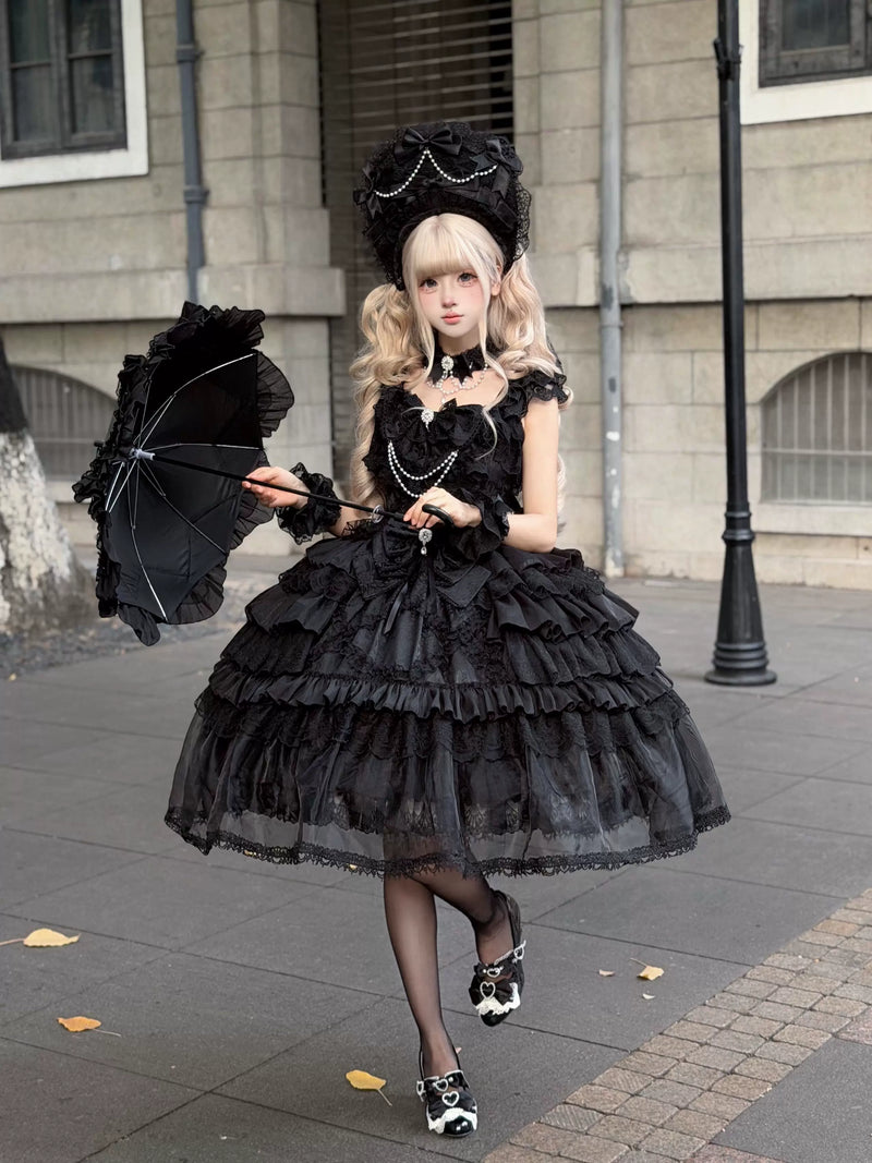 Miaolin Original - Rose Oath - Sweet lolita JSK dress with lace