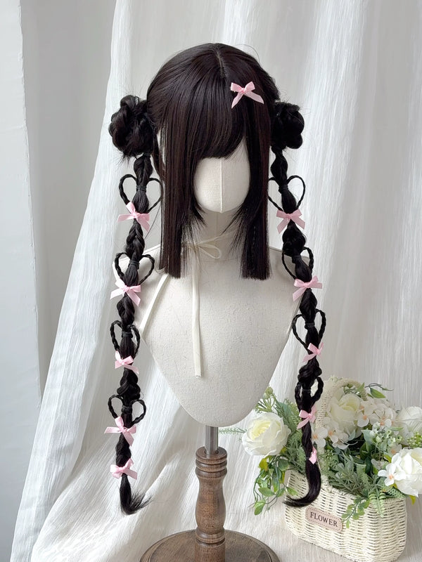 Kunkun Fish Heartbeat Signal heart-braid twin-tail hairpieces - view 1