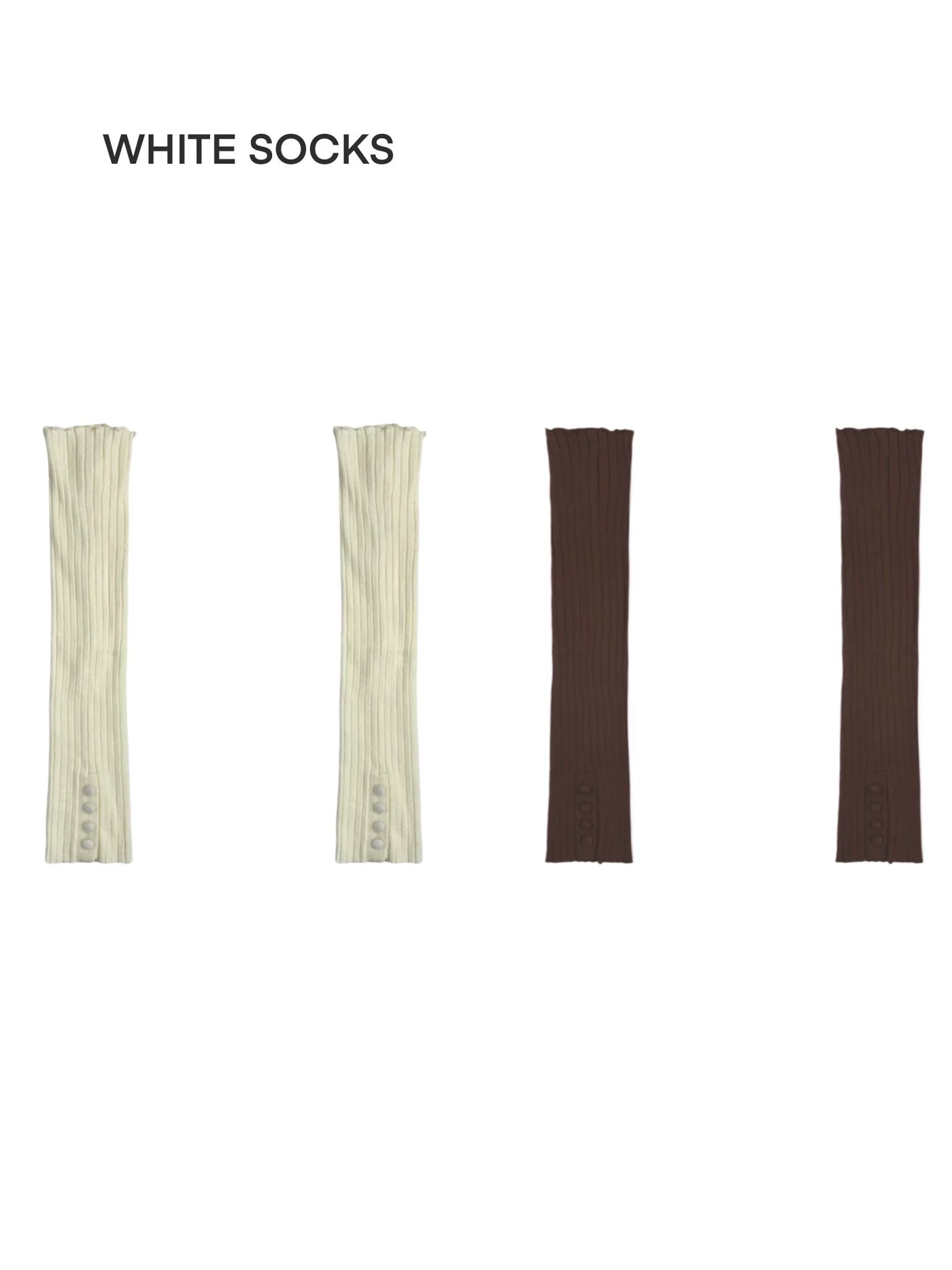 White Socks - Ballet Tie - 60 cm knit calf socks with long tie details