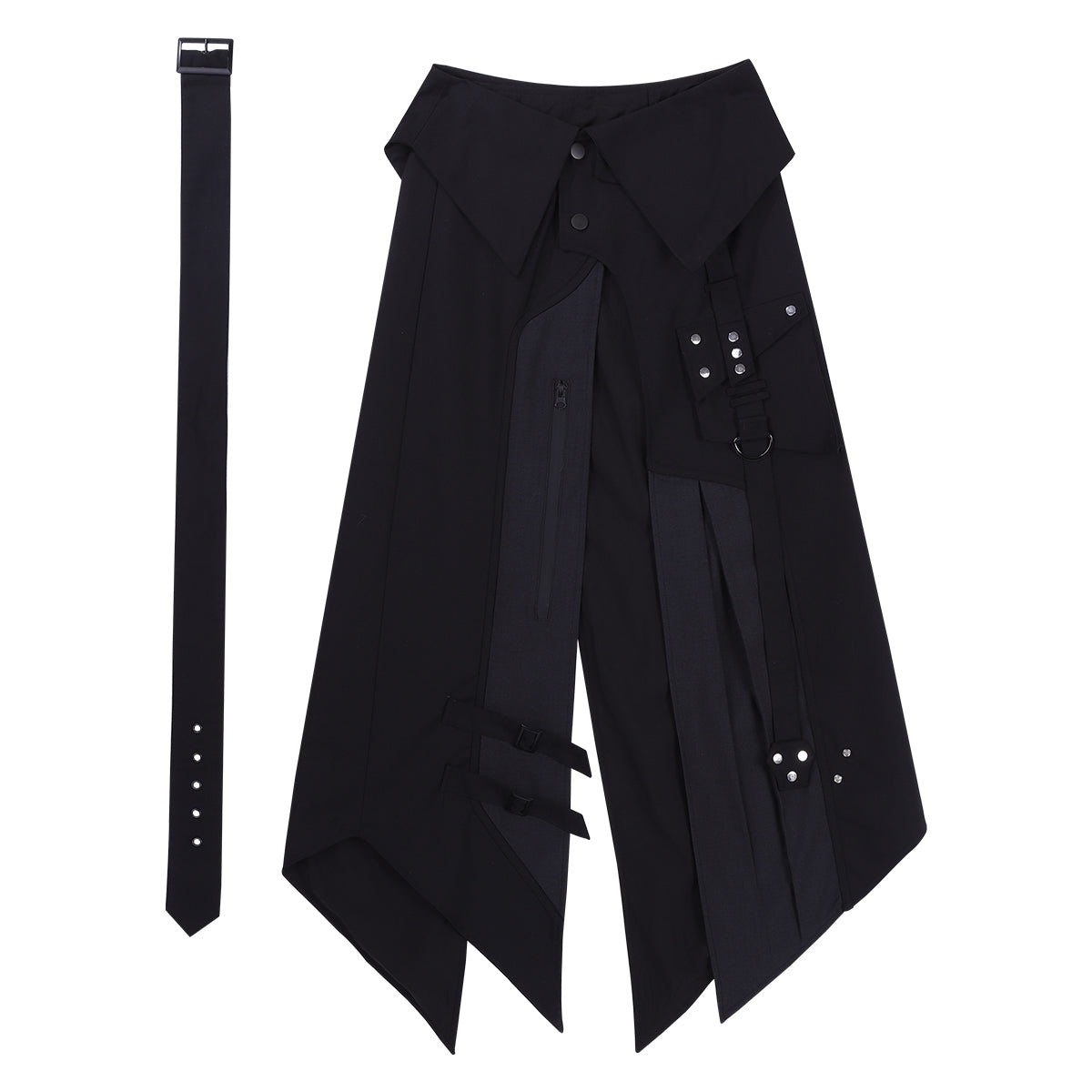 Nightblade - Black Ouji Lolita Apron Pants Suit Apron + Belt Only S