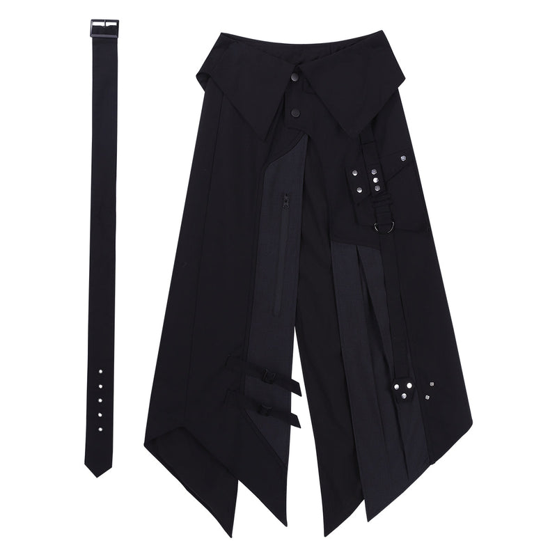 Nightblade - Black Ouji Lolita Apron Pants Suit Apron + Belt Only S