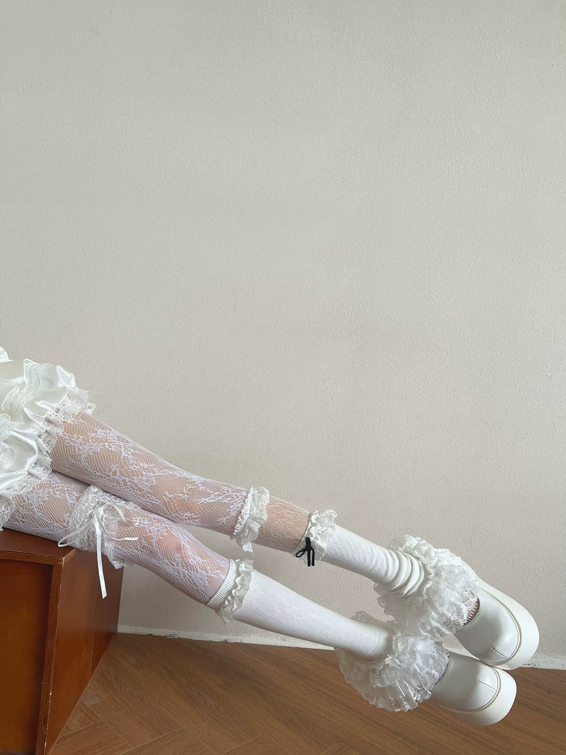 Sock Noble - Lace Layering - Lace Tights and Legwear Accessories with Ruffle Details