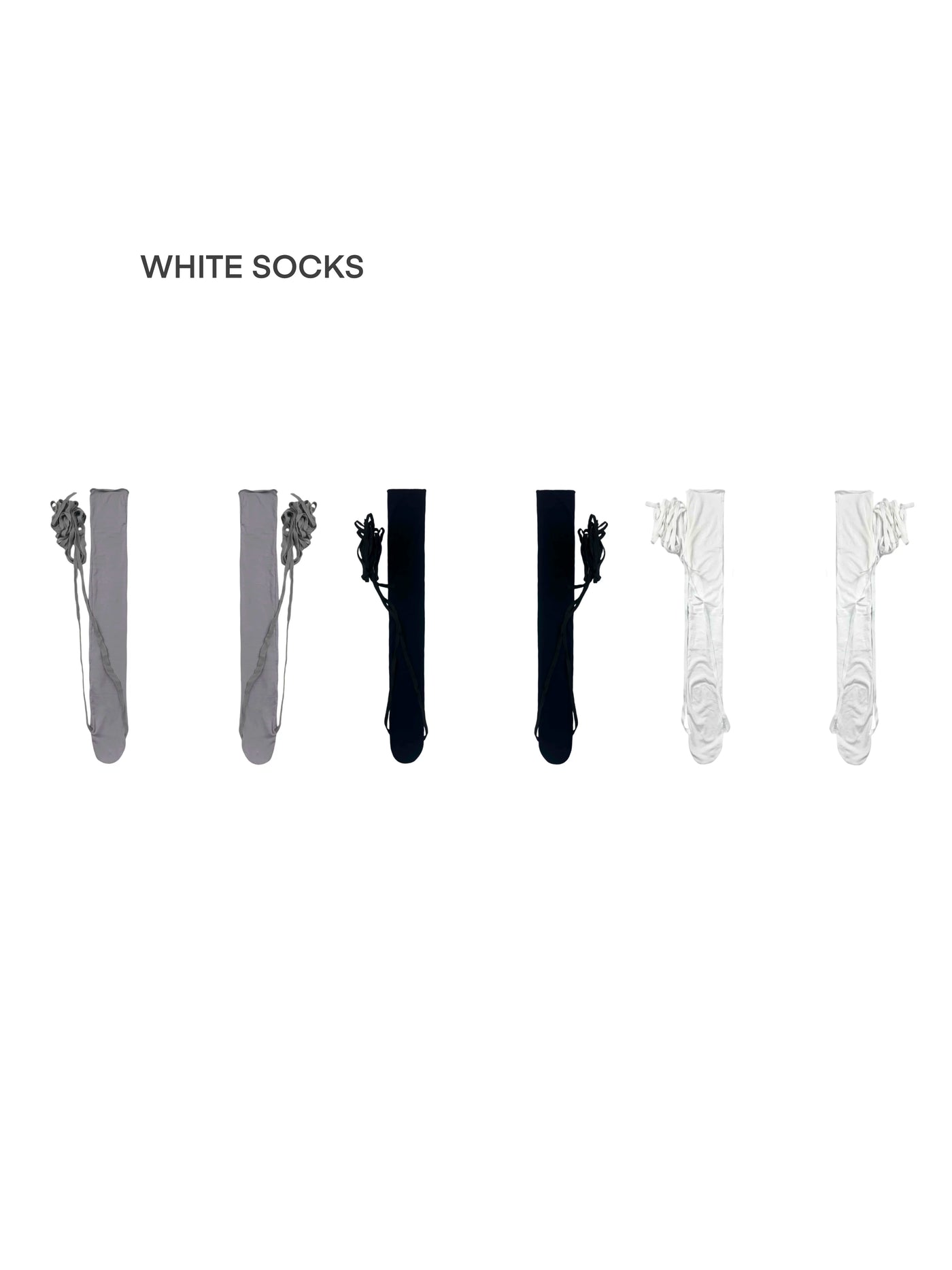 White Socks - Ballet Wrap - Slouch Socks with crisscross wrap straps