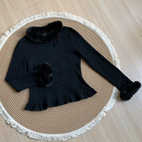 With PUJI - Grey - Classic Lolita Outfit Set, Adjustable Straps - Black Knit Inner Layer, Pre-sale, to be released starting October 23 / S