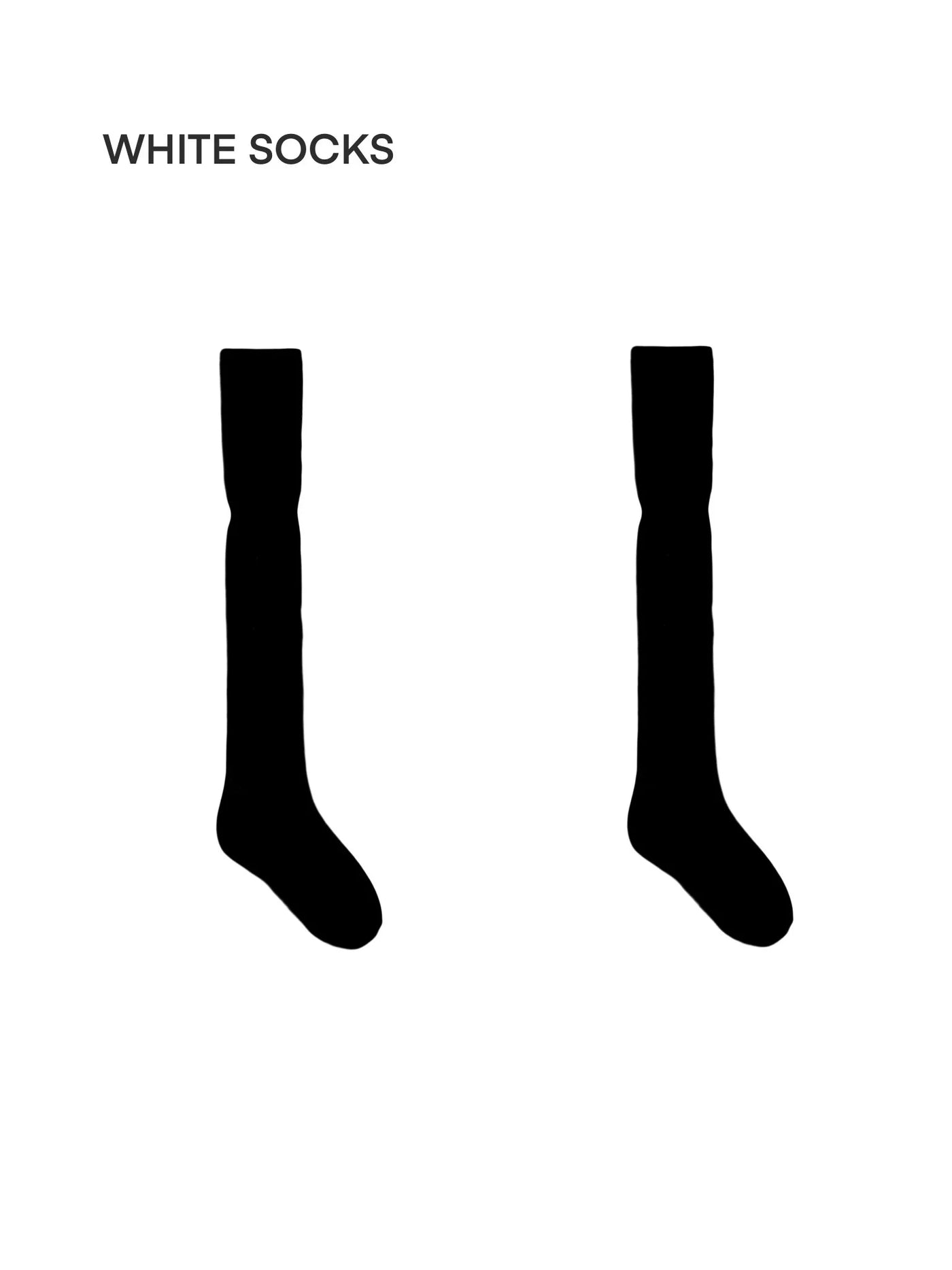 White Socks - Solid-Colour Slouch - Mid-Calf Socks with Gathered Folds
