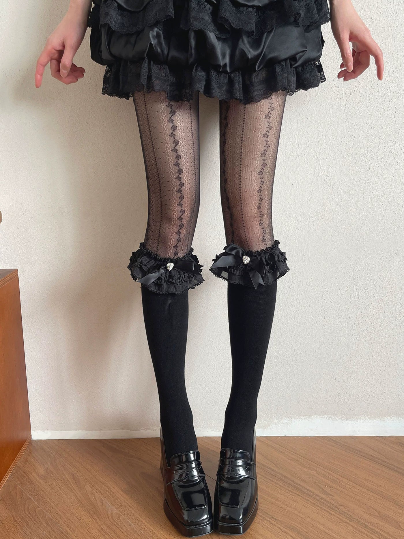 Sock Noble - Ballet Satin - Socks with lace bows
