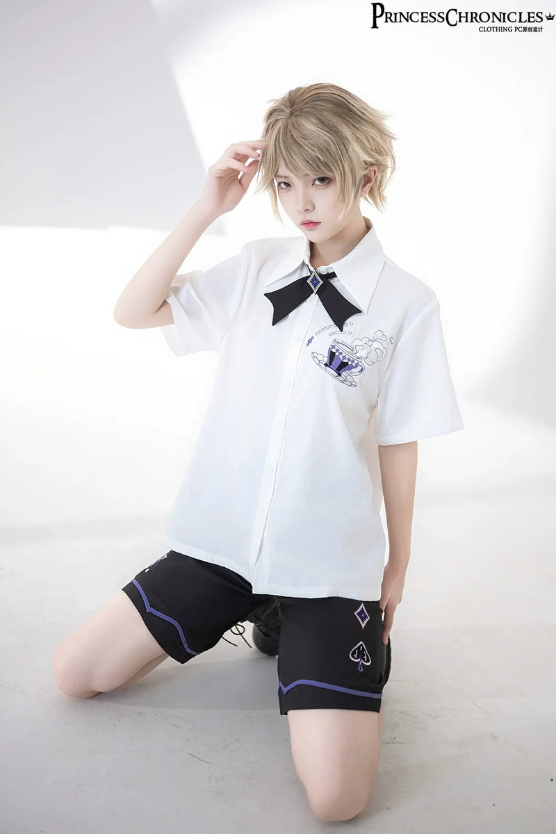 Princess Chronicles - Summer Loose Embroidered Short - Sleeve White Shirt Innerwear
