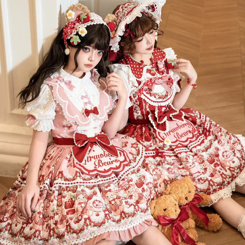 Star Fantasy - Bear Strawberry Garden - Lolita fashion with strawberry-and-bear motifs