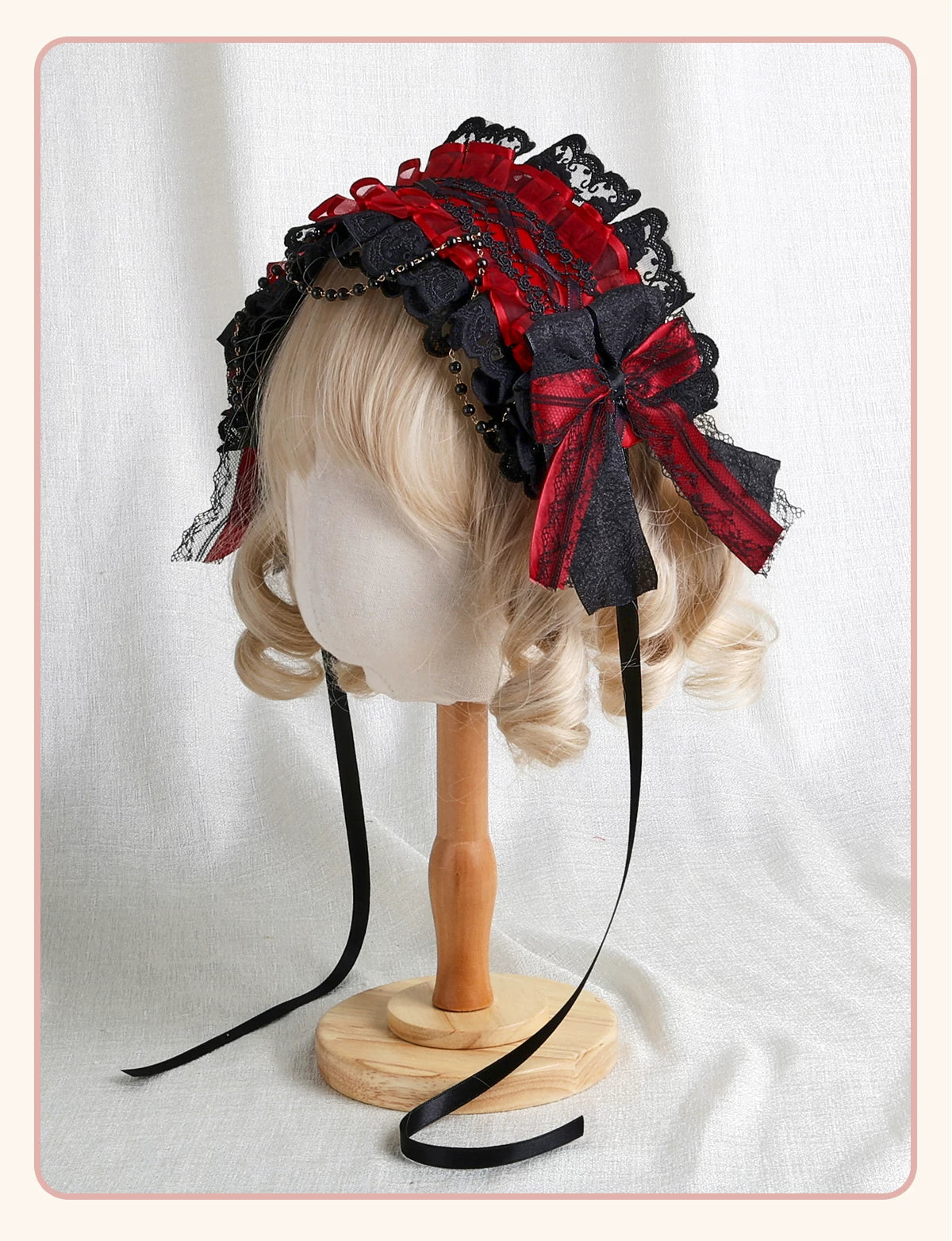 Stardust Rose - Rose Covenant - Lolita Accessories with Red Roses and Black Lace