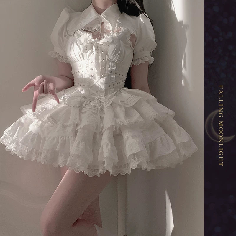 Leopard Cat JSK dress by Lolita Fetch featuring a gothic sweet design with leopard print and cross details.