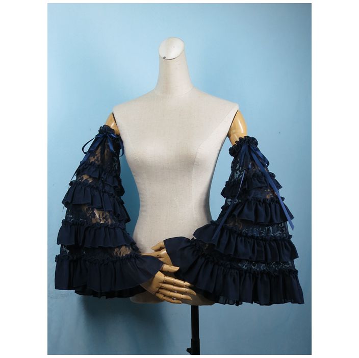 Yami - Hime Sleeves - Pair of Lolita Hime sleeves with flared cuffs - product detail 4