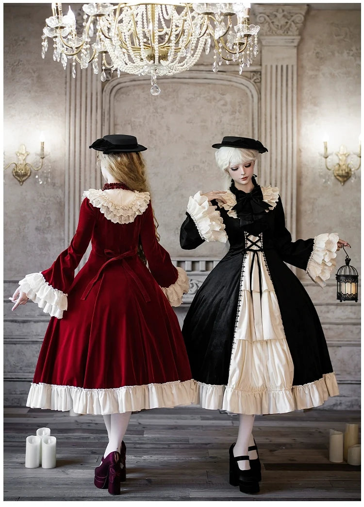 With PUJI - The Nutcracker - Winter Classic Lolita OP Dress, Front Opening