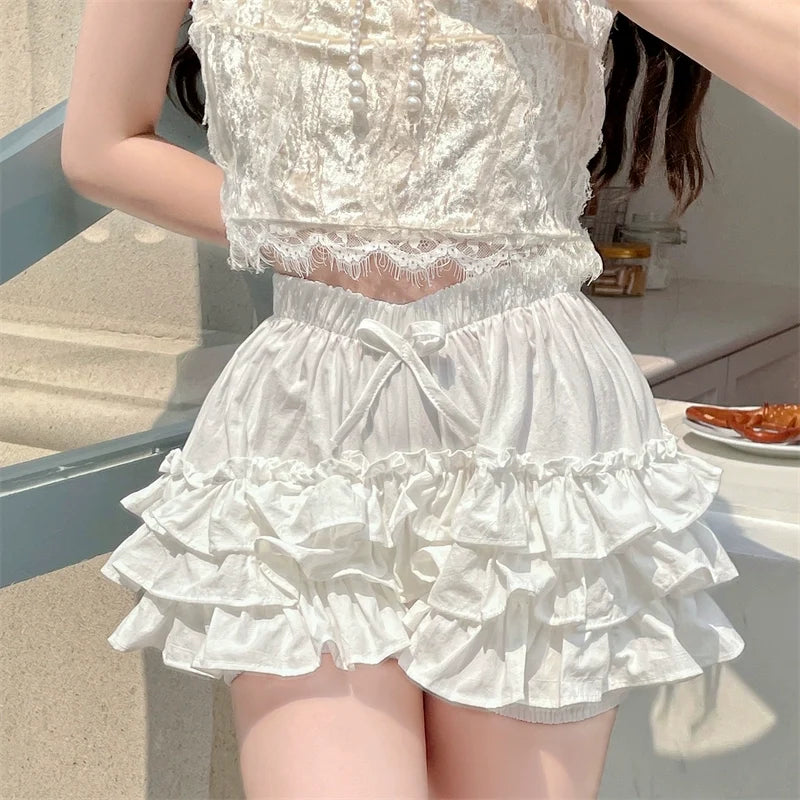 Sugar Girl - Daily Lolita Bloomers Anti-Exposure - Pink Ruffle Safety Shorts Other Surprise