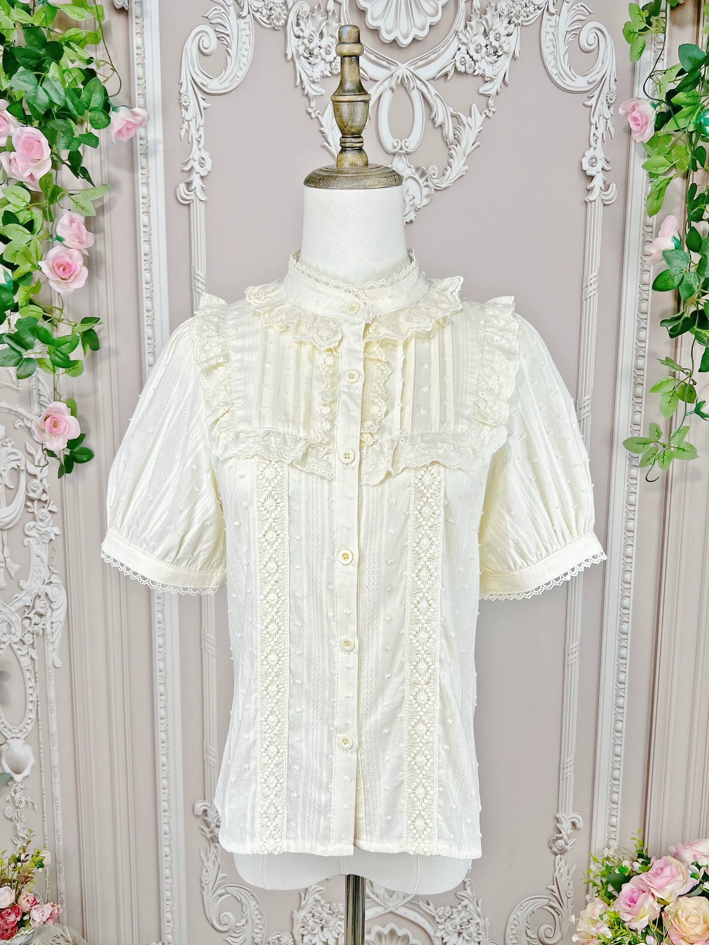 DMFS Lolita - Sweet Lolita Blouse Cotton Summer - Short Sleeve Shirt Innerwear