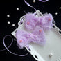 Purple furry side clips, pair