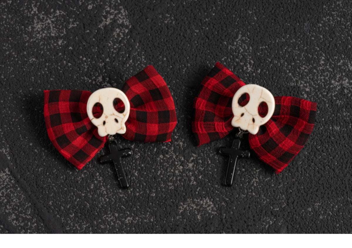 Strange Sugar - Gothic Skull - Lolita Hair Accessories with Skull and Bat Motifs