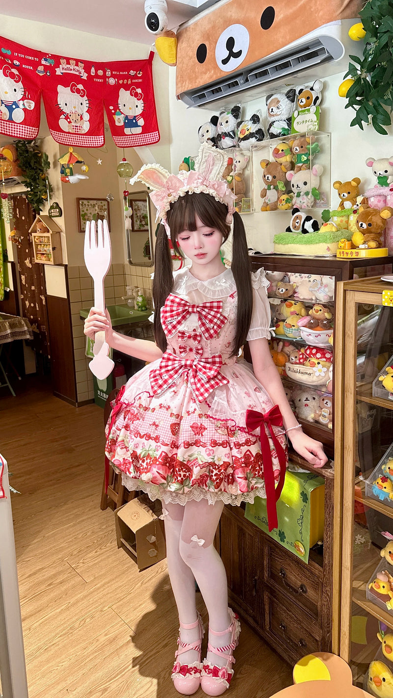YoYo - Strawberry Sweetheart - Sweet Lolita jumper skirt dress