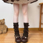 Hollow ribbon sock cover, coffee-colored