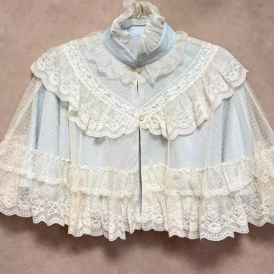 Sweetheart Dream Machine - Fragile Beauty - Lace Cape with Layered Ruffles