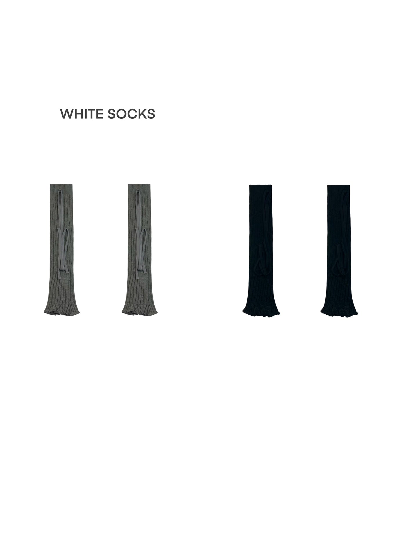 White Socks - Ballet Strap - Ribbed Leg Warmers with Wraparound Strap Details