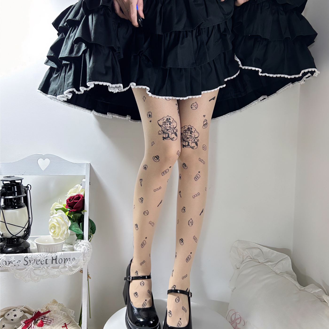 Fantasy Doll - Candy Sketch - Printed Tights with Cartoon Motifs
